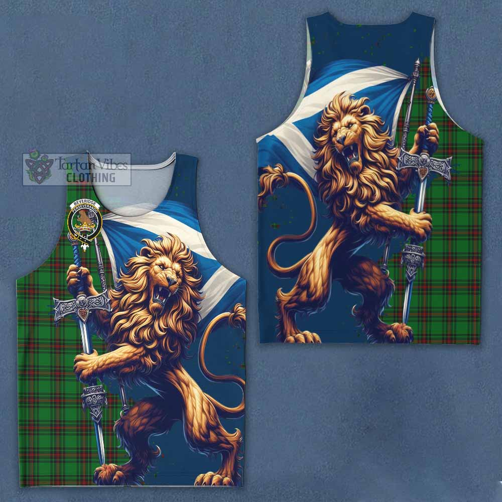 Tartan Vibes Clothing Beveridge Tartan Family Crest Men's Tank Top with Scottish Majestic Lion