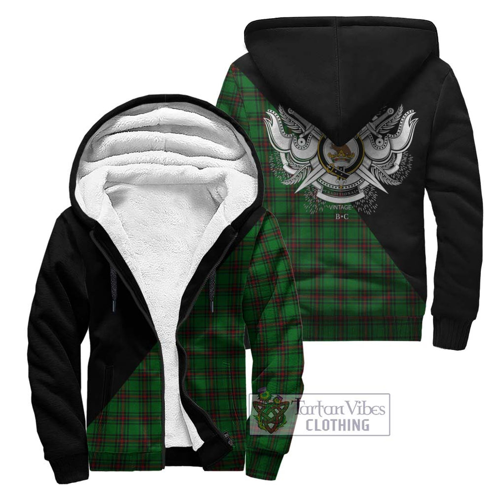 Beveridge Tartan Sherpa Hoodie with Family Crest and Military Logo Style Unisex - Tartanvibesclothing Shop