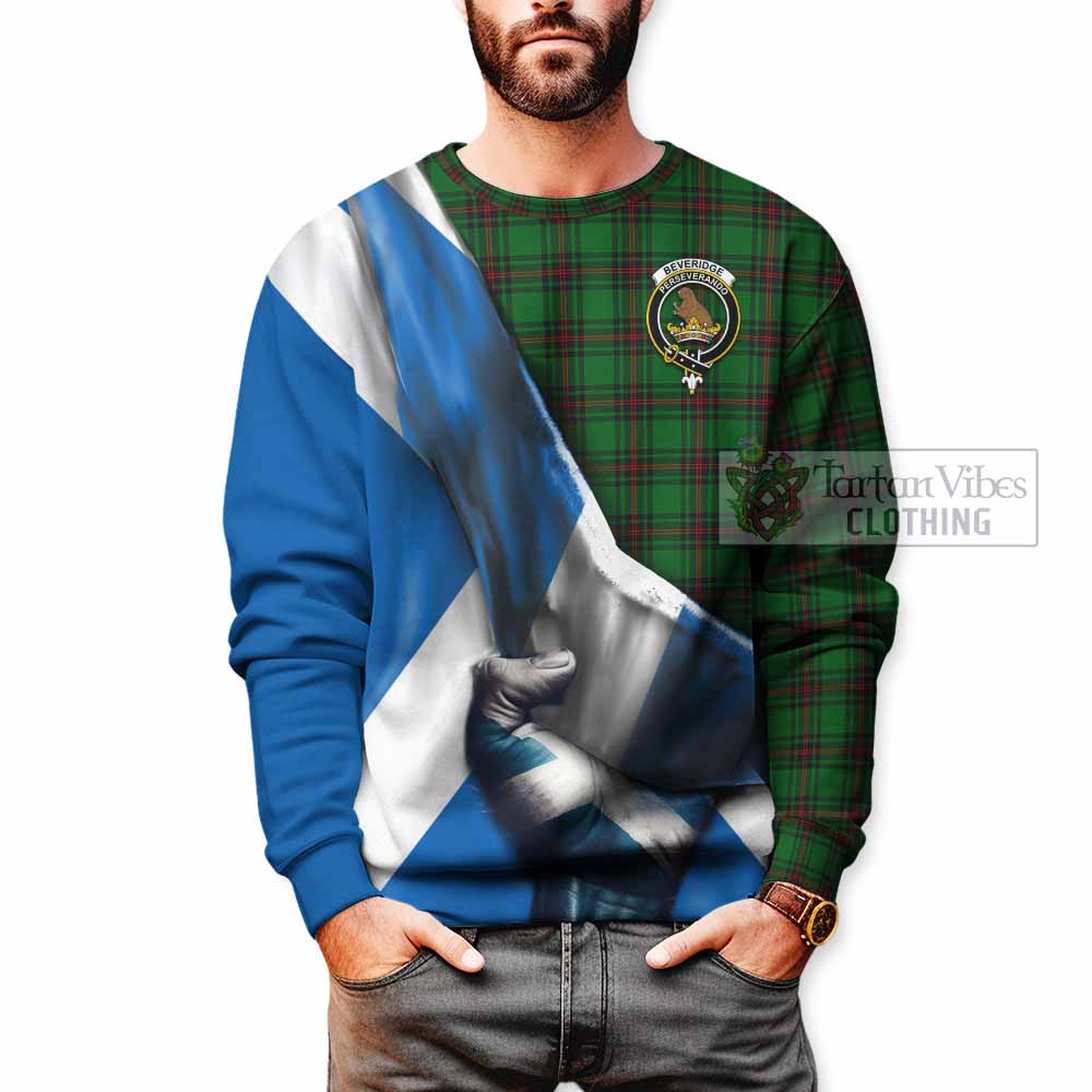 Tartan Vibes Clothing Beveridge Tartan Sweatshirt with Family Crest Scotland Patriotic Style