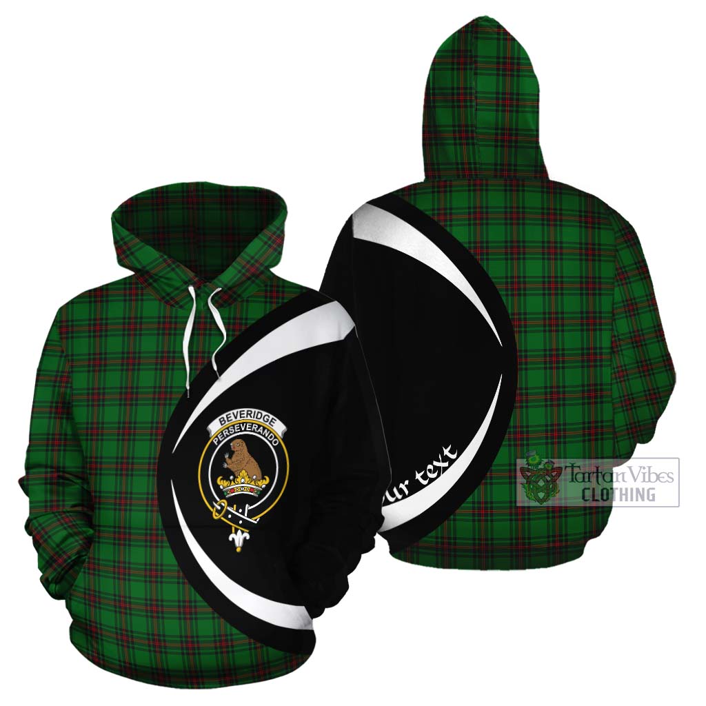 Tartan Vibes Clothing Beveridge Tartan Cotton Hoodie with Family Crest Circle Style