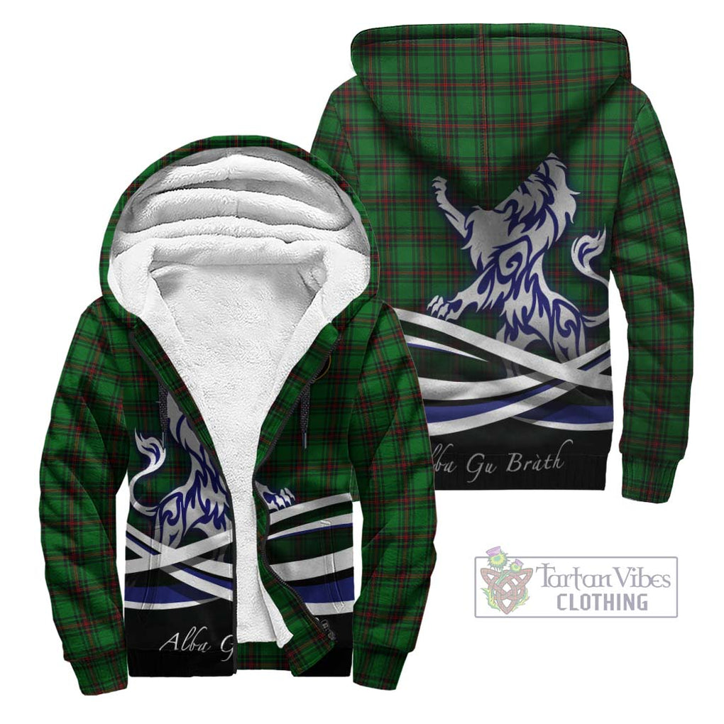 Beveridge Tartan Sherpa Hoodie with Alba Gu Brath Regal Lion Emblem Unisex - Tartanvibesclothing Shop