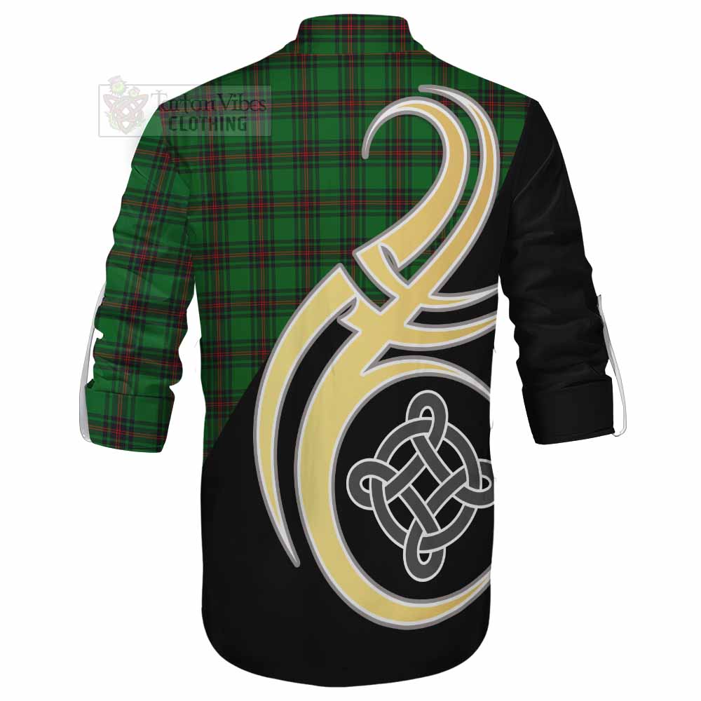 Tartan Vibes Clothing Beveridge Tartan Ghillie Kilt Shirt with Family Crest and Celtic Symbol Style