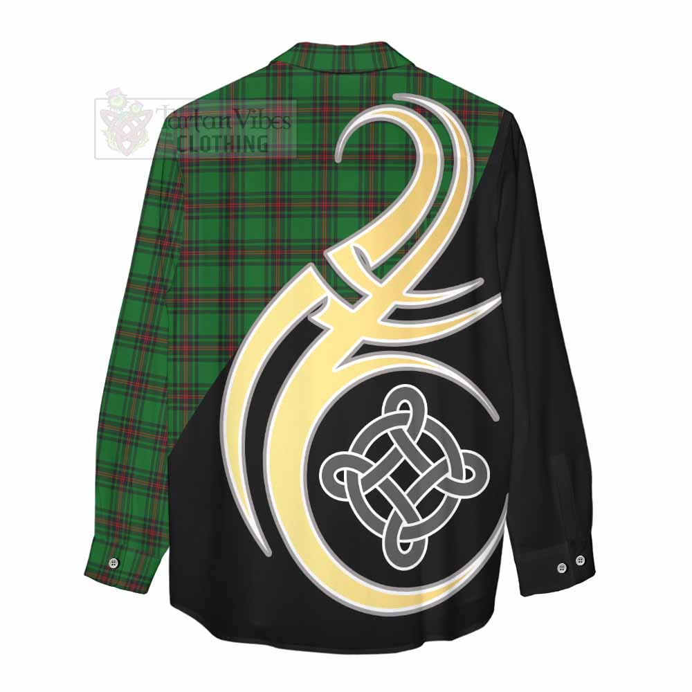 Tartan Vibes Clothing Beveridge Tartan Women's Casual Shirt with Family Crest and Celtic Symbol Style