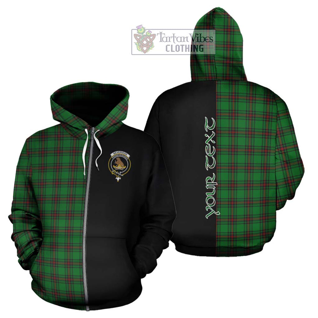 Beveridge Tartan Hoodie with Family Crest and Half Of Me Style - Tartanvibesclothing Shop