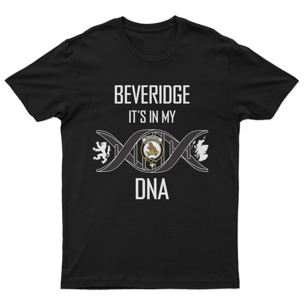 Beveridge Family Crest DNA In Me Mens T Shirt - Tartanvibesclothing