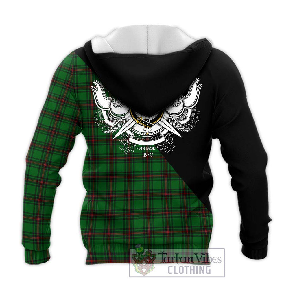 Beveridge Tartan Knitted Hoodie with Family Crest and Military Logo Style - Tartanvibesclothing Shop