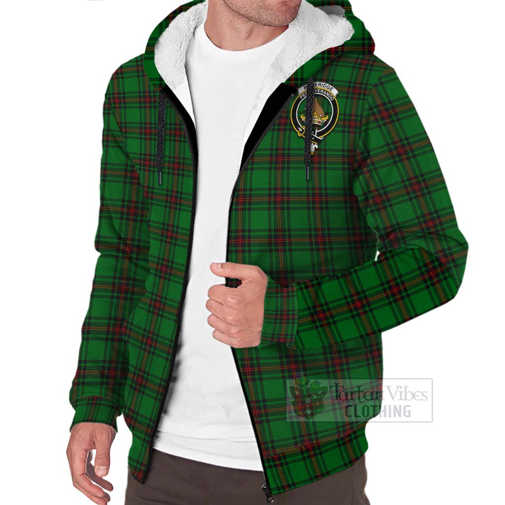 Tartan Vibes Clothing Beveridge Tartan Sherpa Hoodie with Family Crest and Bearded Skull Holding Bottles of Whiskey