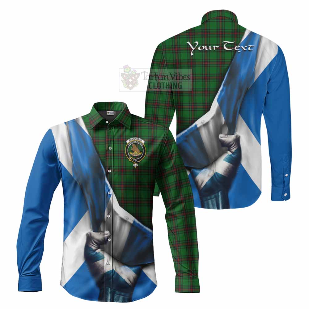 Tartan Vibes Clothing Beveridge Tartan Long Sleeve Button Shirt with Family Crest Scotland Patriotic Style