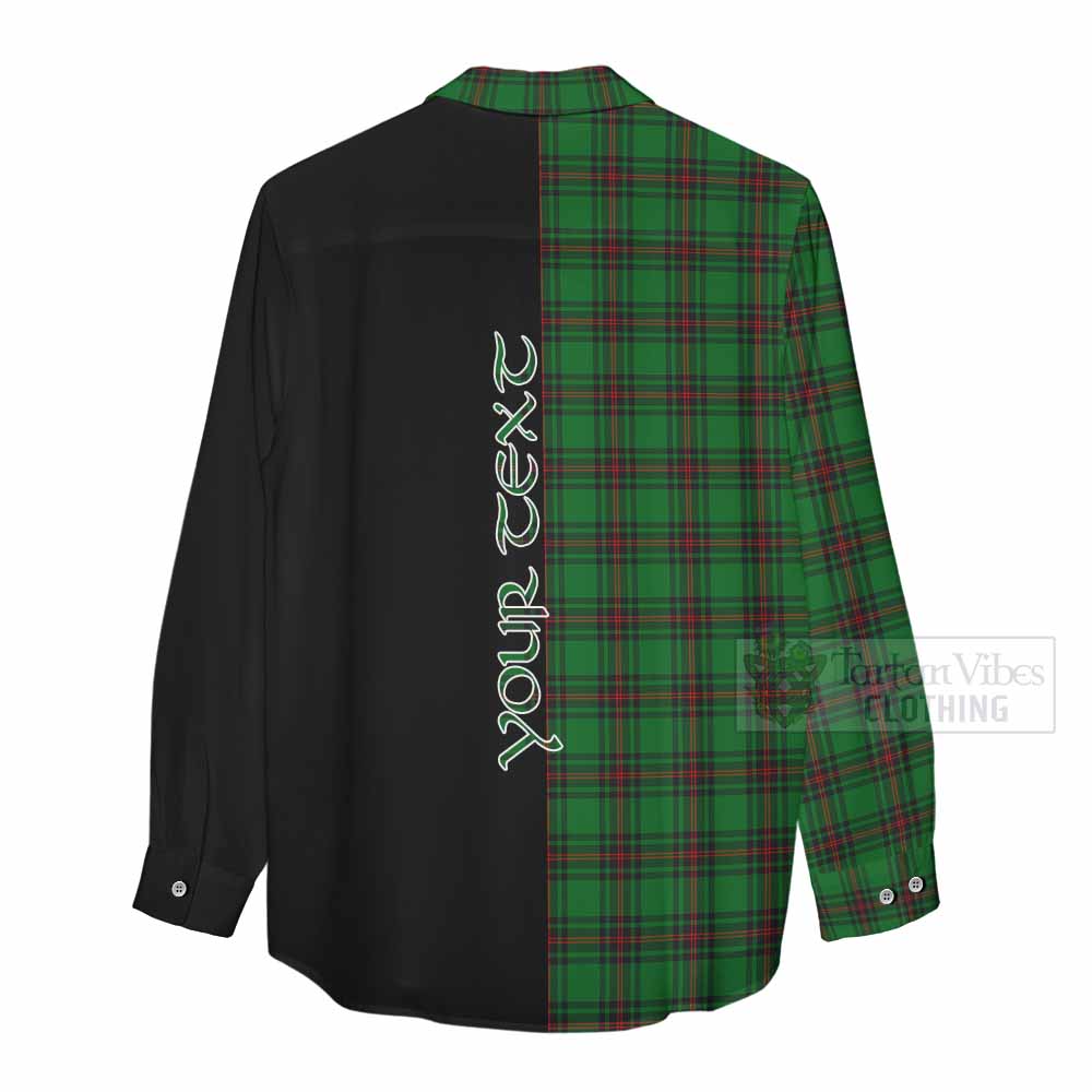 Tartan Vibes Clothing Beveridge Tartan Women's Casual Shirt with Family Crest and Half Of Me Style