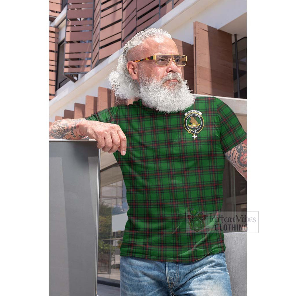 Tartan Vibes Clothing Beveridge Tartan Cotton T-shirt with Family Crest Celtic Skull Style