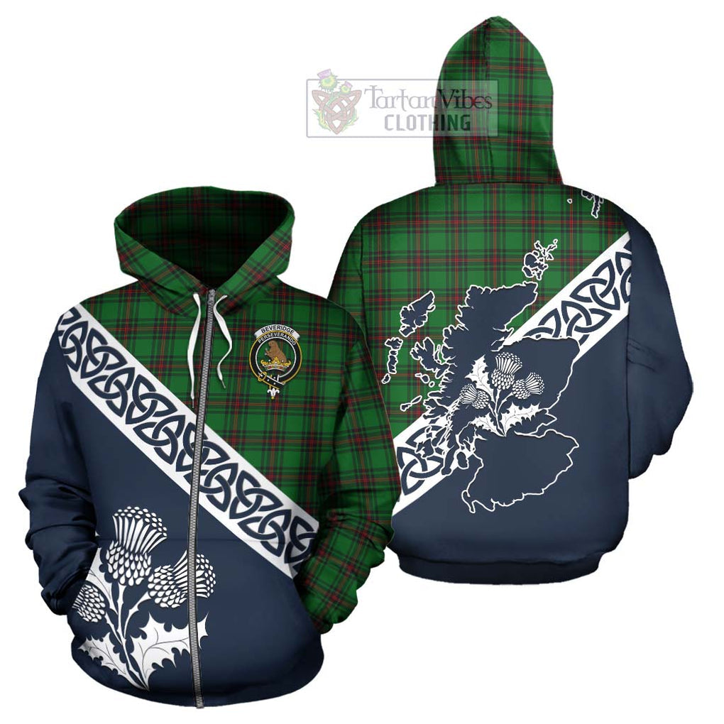 Tartan Vibes Clothing Beveridge Tartan Hoodie Featuring Thistle and Scotland Map