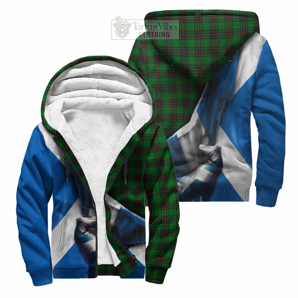 Tartan Vibes Clothing Beveridge Tartan Sherpa Hoodie with Family Crest Scotland Patriotic Style