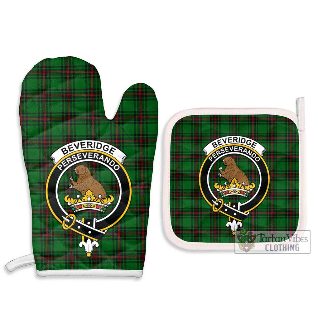 Beveridge Tartan Combo Oven Mitt & Pot-Holder with Family Crest Combo 1 Oven Mitt & 2 Pot-Holder White - Tartan Vibes Clothing