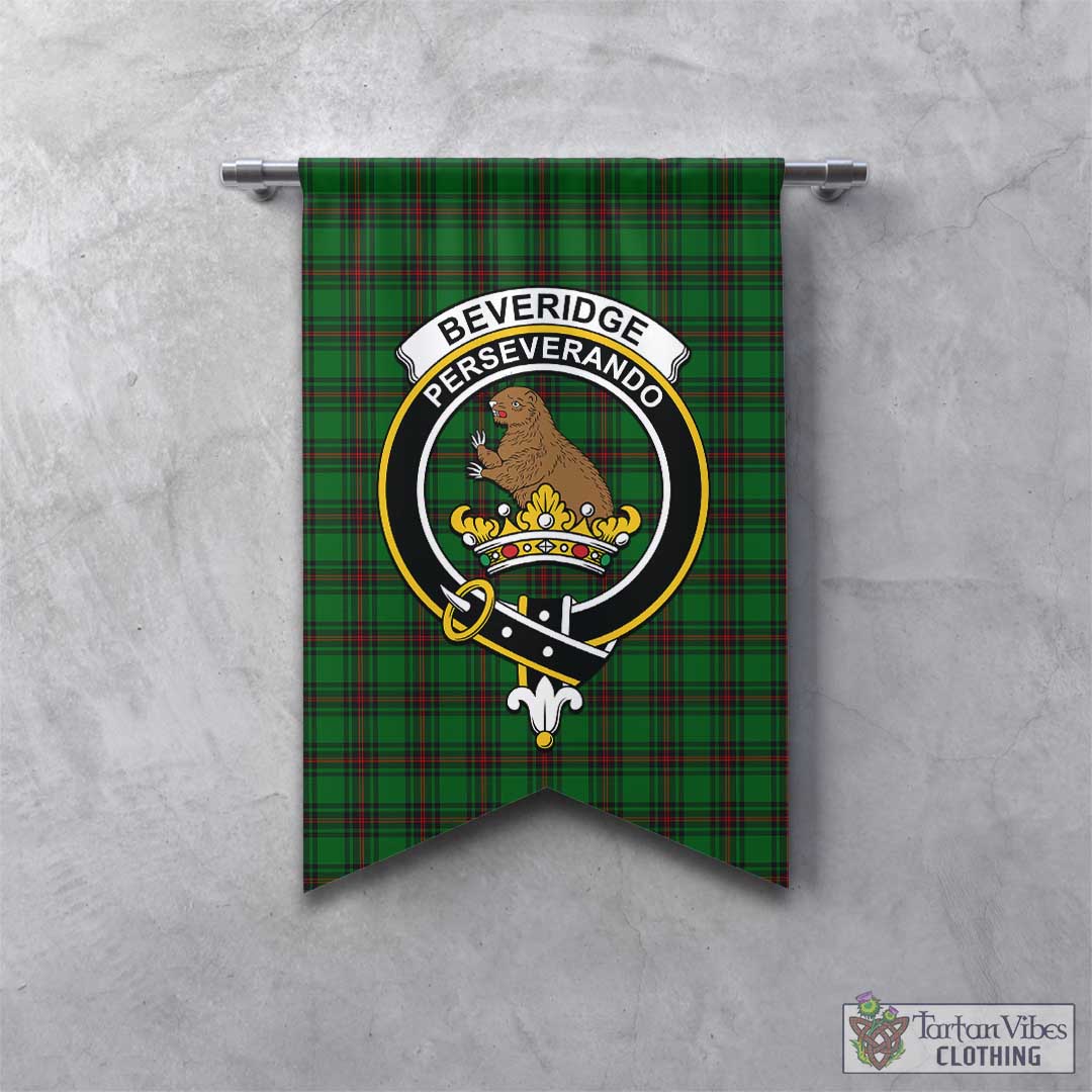 Tartan Vibes Clothing Beveridge Tartan Gonfalon, Tartan Banner with Family Crest