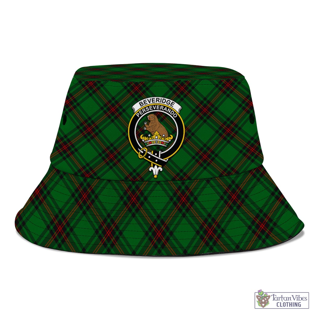 Tartan Vibes Clothing Beveridge Tartan Bucket Hat with Family Crest