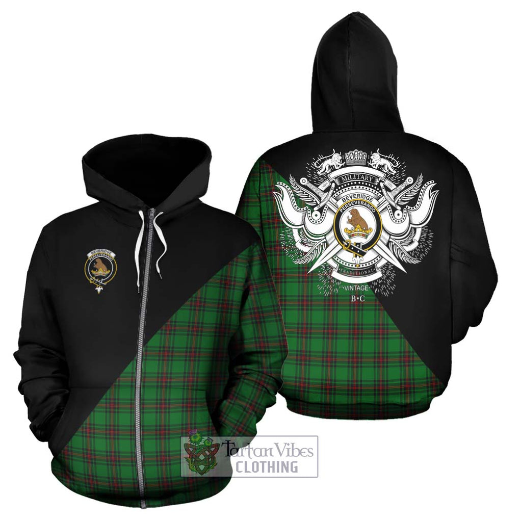 Beveridge Tartan Hoodie with Family Crest and Military Logo Style - Tartanvibesclothing Shop