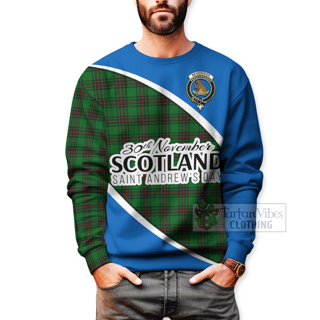 Tartan Vibes Clothing Beveridge Family Crest Tartan Sweatshirt Celebrate Saint Andrew's Day in Style