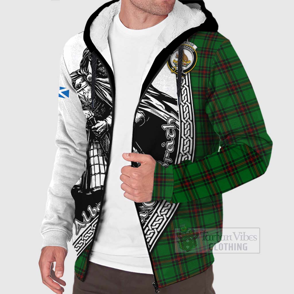 Tartan Vibes Clothing Beveridge Tartan Clan Crest Sherpa Hoodie with Highlander Warrior Celtic Style