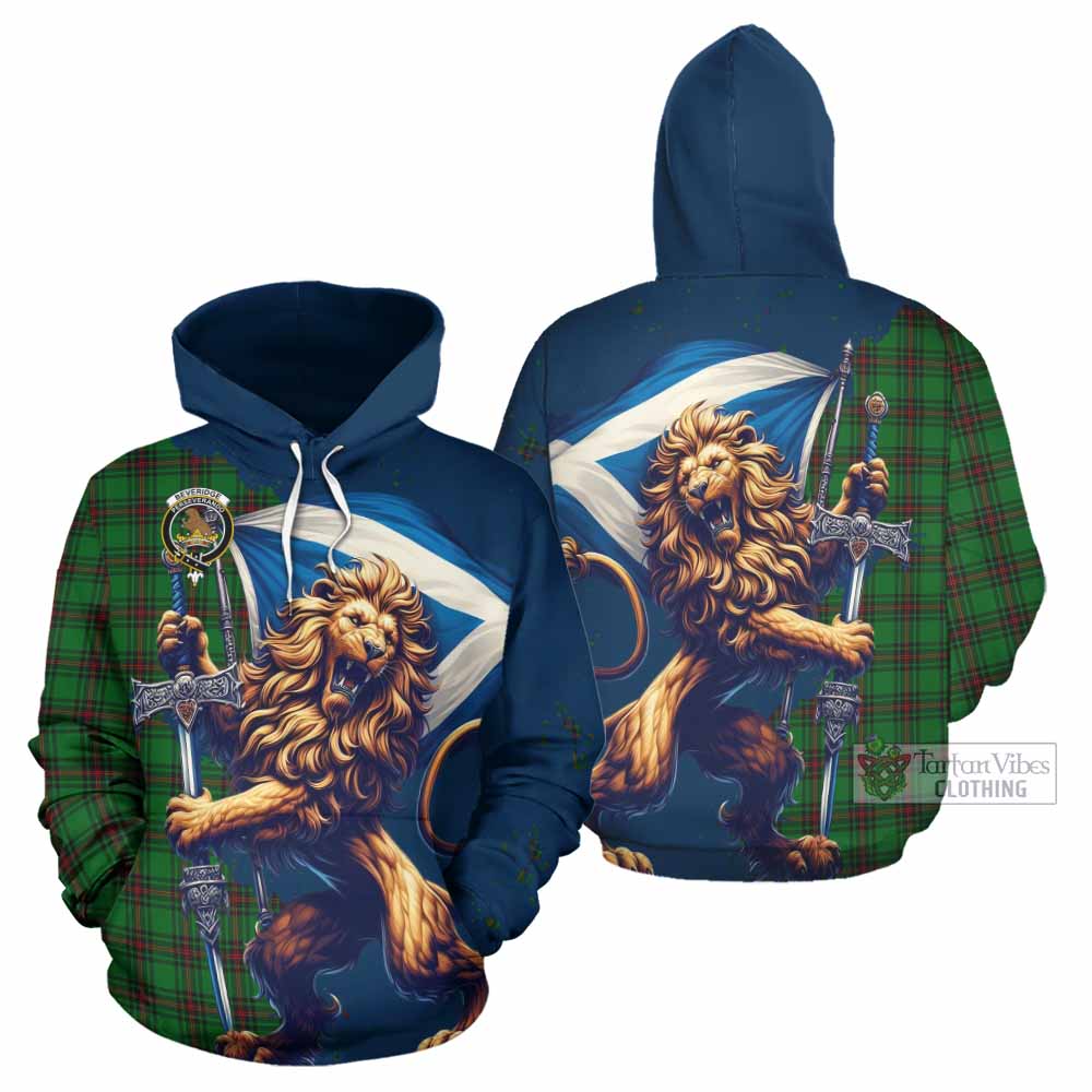 Beveridge Tartan Family Crest Hoodie with Scottish Majestic Lion