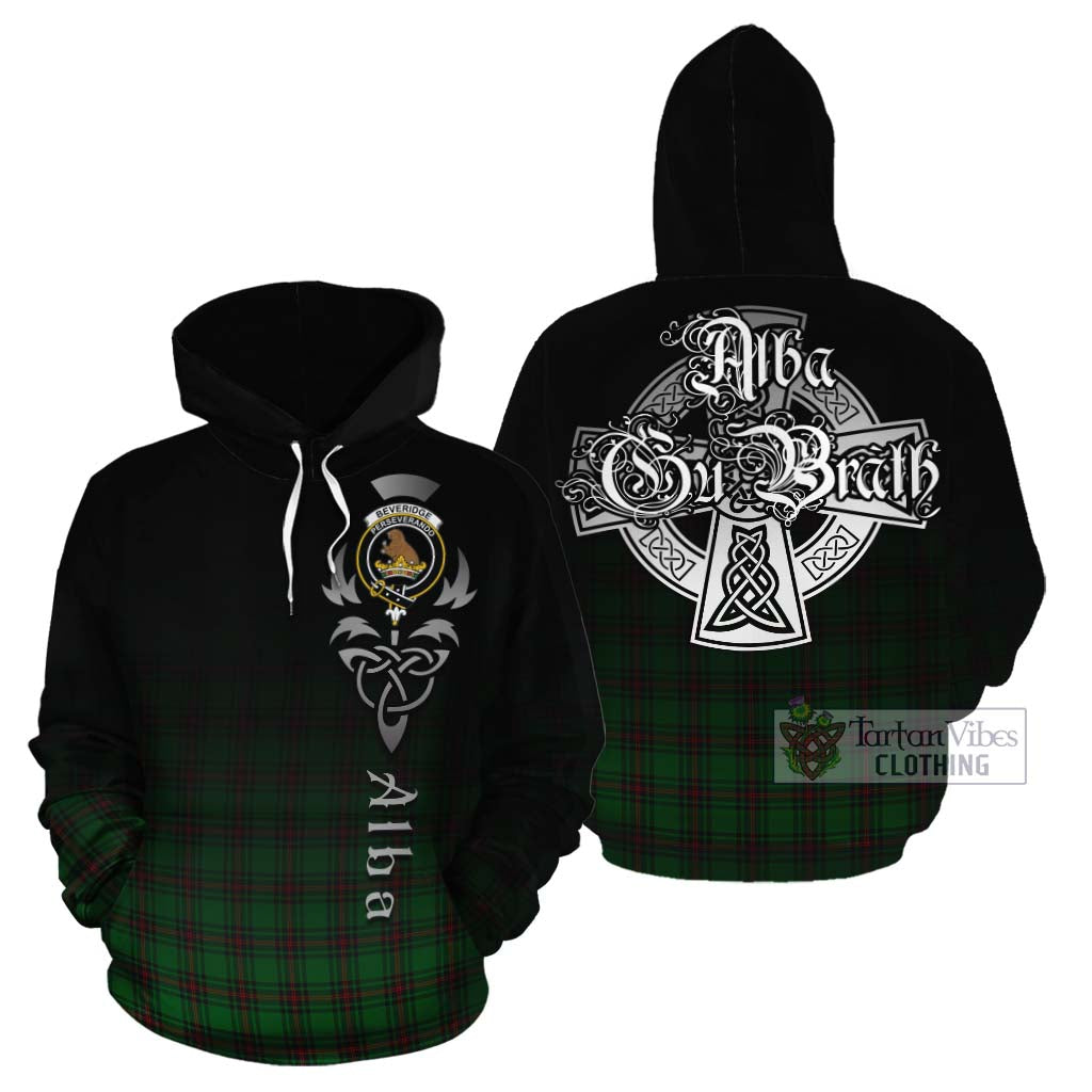 Tartan Vibes Clothing Beveridge Tartan Cotton Hoodie Featuring Alba Gu Brath Family Crest Celtic Inspired