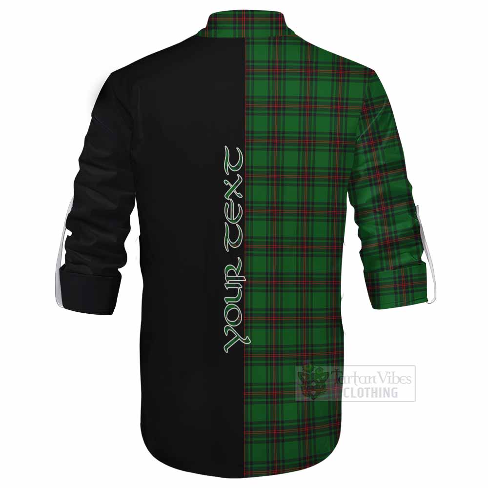 Tartan Vibes Clothing Beveridge Tartan Ghillie Kilt Shirt with Family Crest and Half Of Me Style