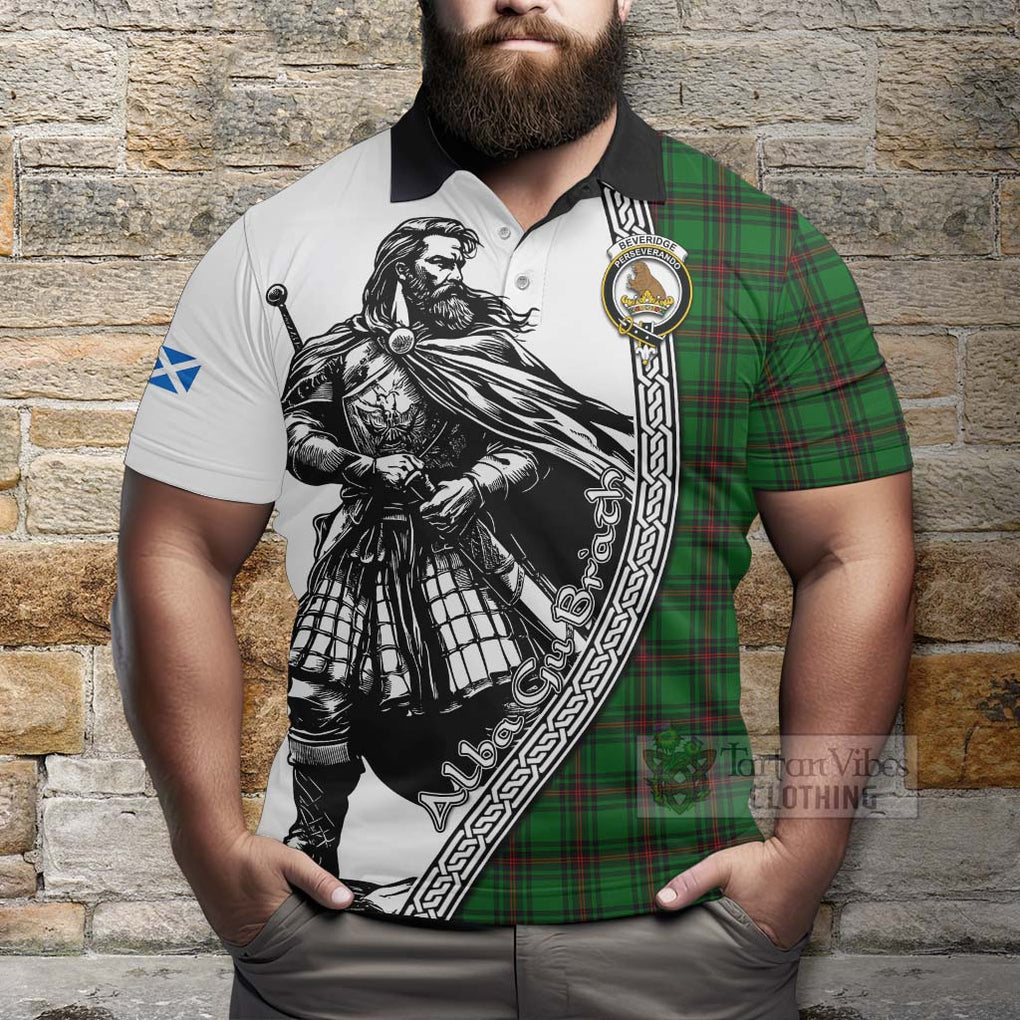 Tartan Vibes Clothing Beveridge Tartan Clan Crest Polo Shirt with Highlander Warrior Celtic Style