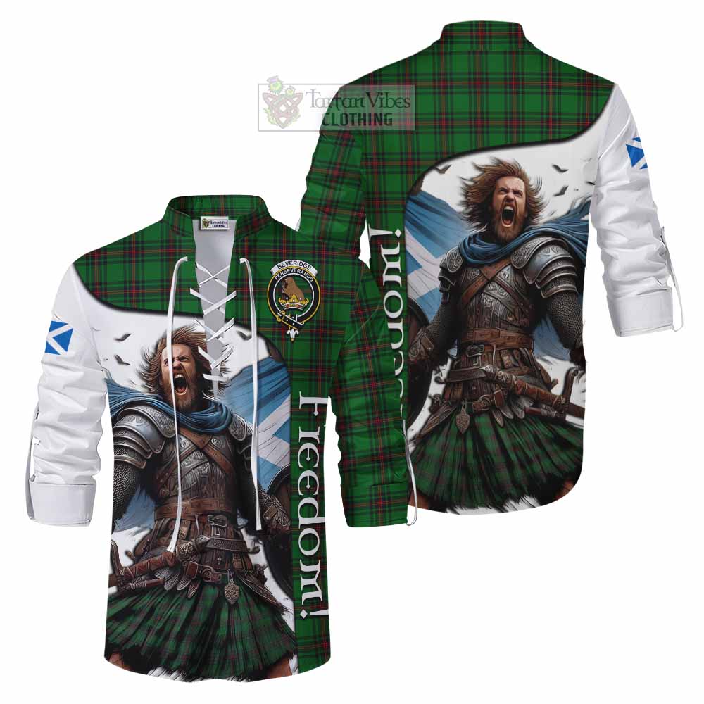 Tartan Vibes Clothing Beveridge Crest Tartan Ghillie Kilt Shirt Inspired by the Freedom of Scottish Warrior