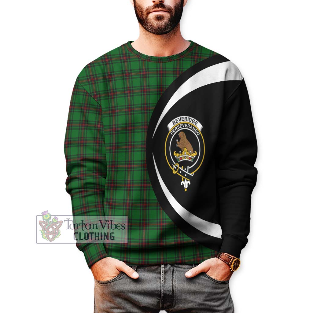 Beveridge Tartan Sweatshirt with Family Crest Circle Style - Tartan Vibes Clothing