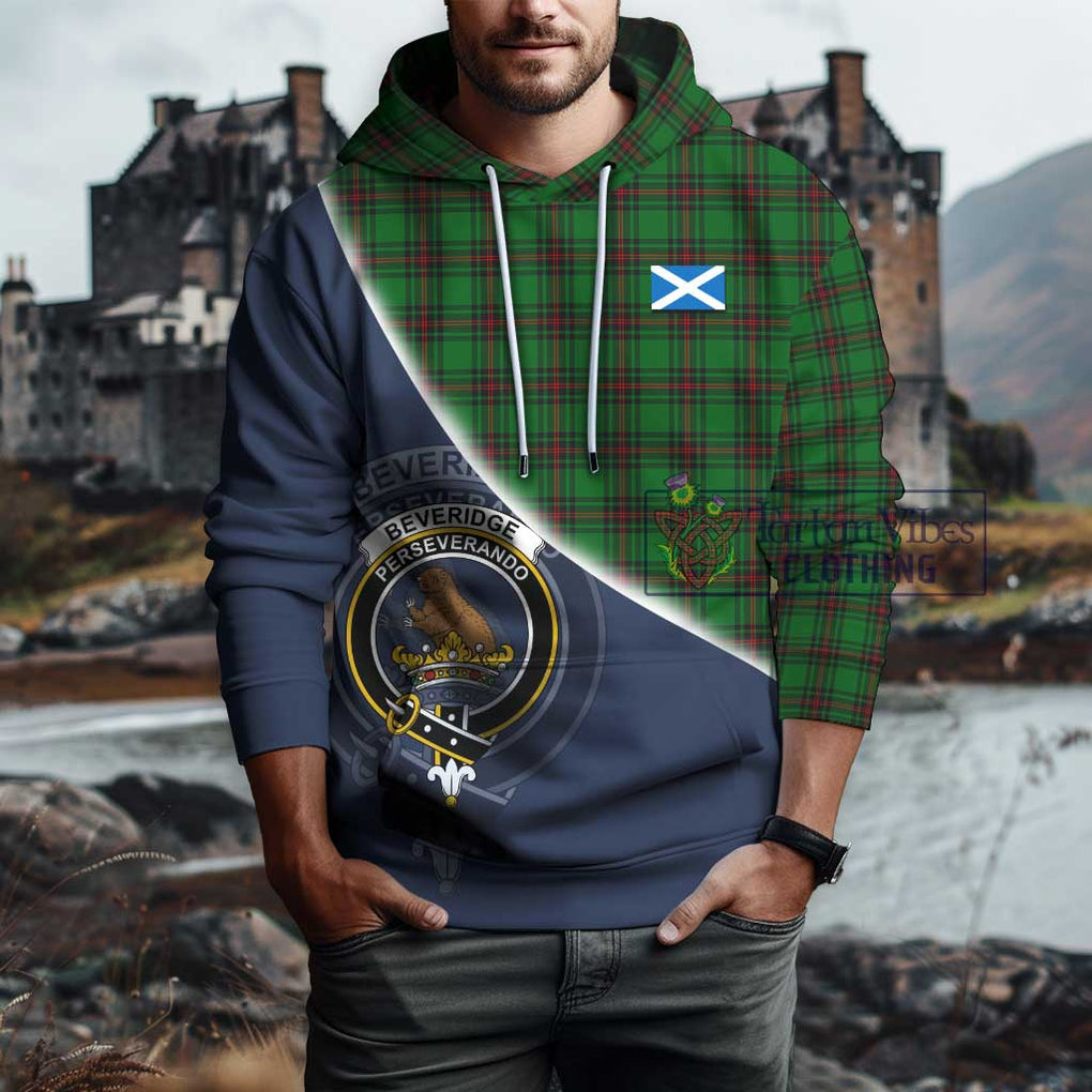 Beveridge Tartan Hoodie with Personalised National Flag and Family Crest Half Style - Tartanvibesclothing Shop