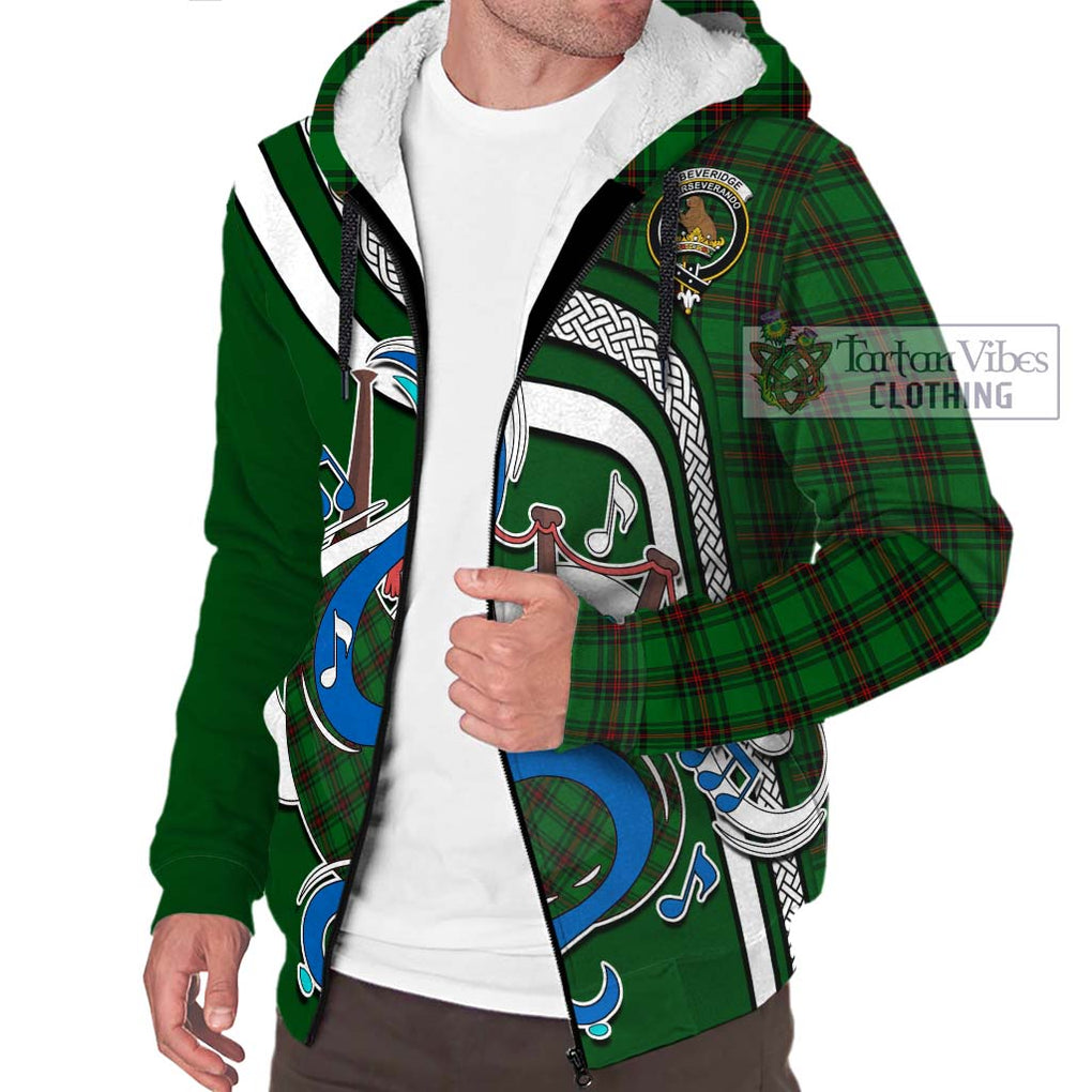 Beveridge Tartan Sherpa Hoodie with Epic Bagpipe Style Unisex - Tartanvibesclothing Shop