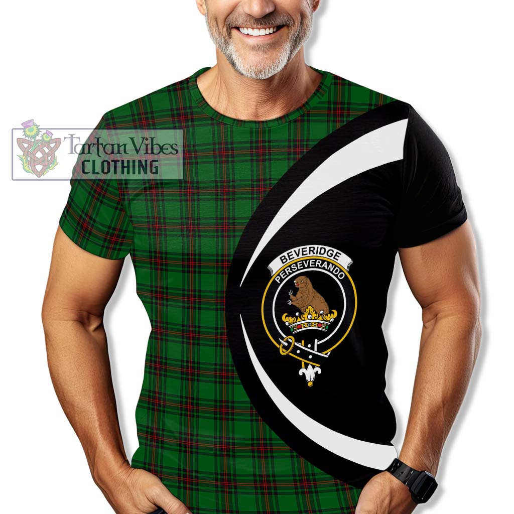 Tartan Vibes Clothing Beveridge Tartan T-Shirt with Family Crest Circle Style