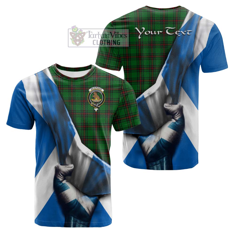 Tartan Vibes Clothing Beveridge Tartan Cotton T-shirt with Family Crest Scotland Patriotic Style