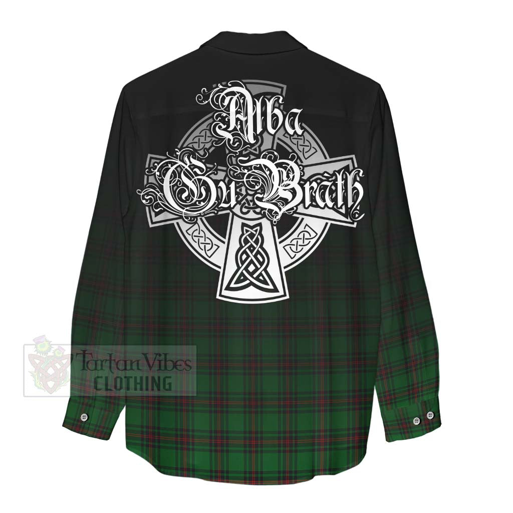 Tartan Vibes Clothing Beveridge Tartan Women's Casual Shirt Featuring Alba Gu Brath Family Crest Celtic Inspired