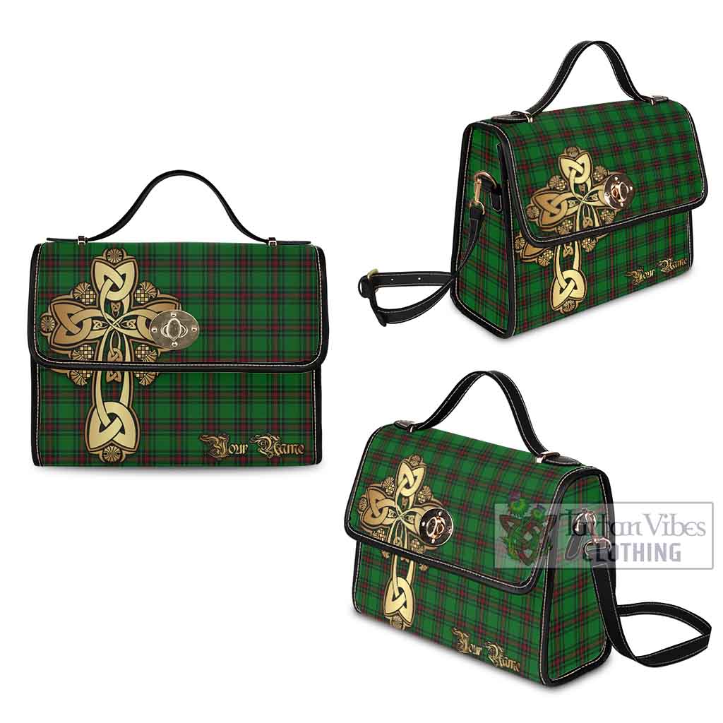 Tartan Vibes Clothing Beveridge Tartan Waterproof Canvas Bag Golden Thistle Celtic Cross Style