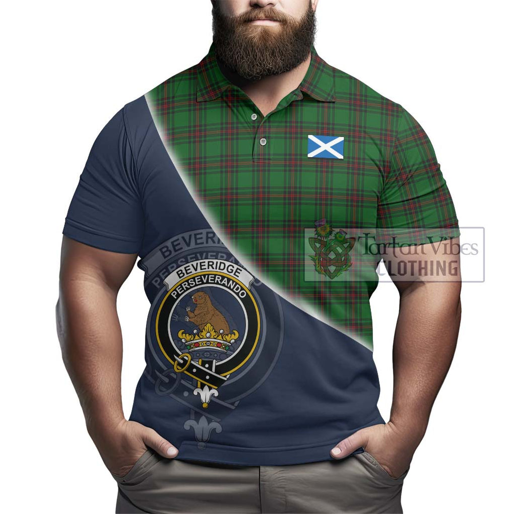 Beveridge Tartan Polo Shirt with Personalised National Flag and Family Crest Half Style - Tartanvibesclothing Shop