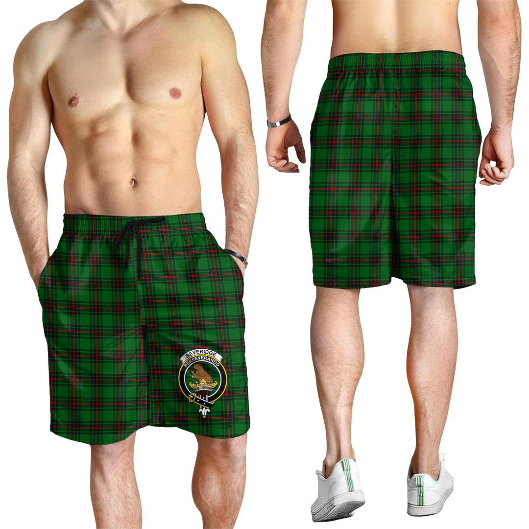 Beveridge Tartan Mens Shorts with Family Crest - Tartanvibesclothing