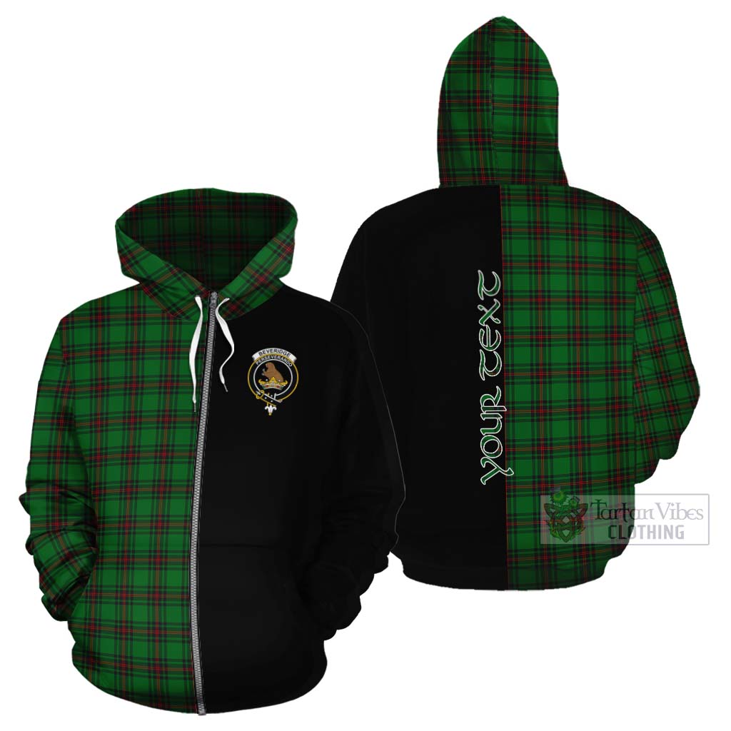 Tartan Vibes Clothing Beveridge Tartan Cotton Hoodie with Family Crest and Half Of Me Style