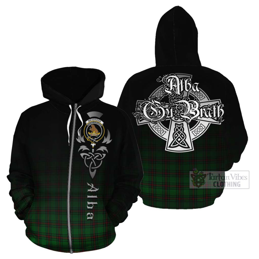 Tartan Vibes Clothing Beveridge Tartan Cotton Hoodie Featuring Alba Gu Brath Family Crest Celtic Inspired