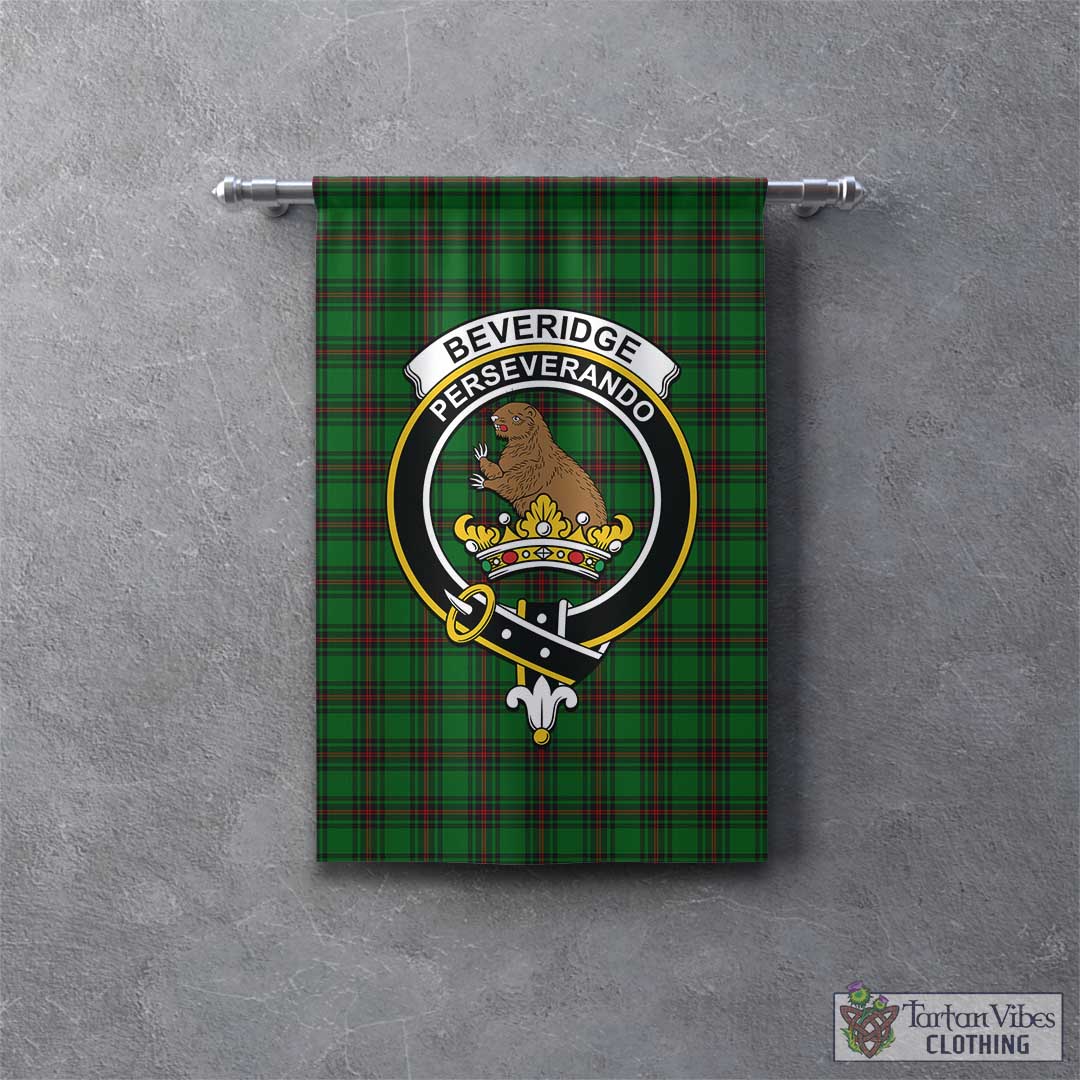 Tartan Vibes Clothing Beveridge Tartan Gonfalon, Tartan Banner with Family Crest