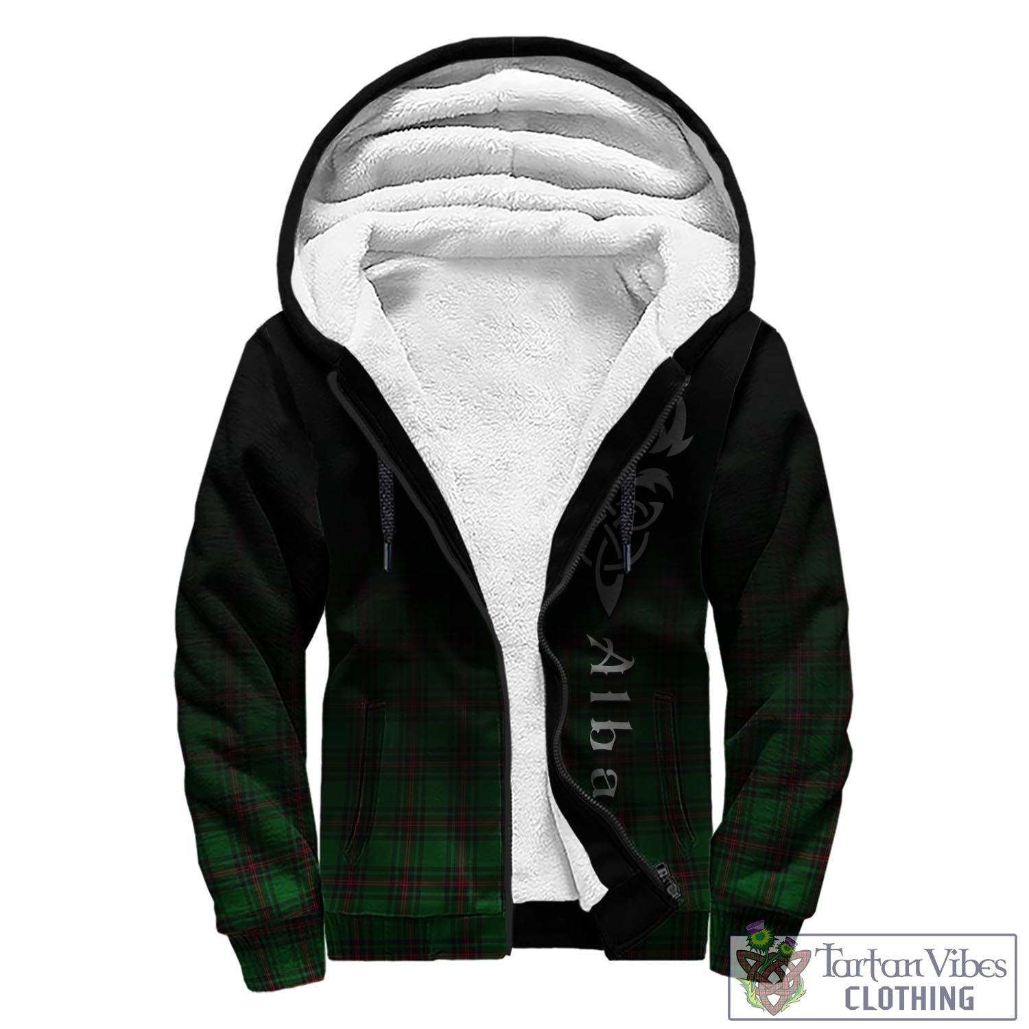 Tartan Vibes Clothing Beveridge Tartan Sherpa Hoodie Featuring Alba Gu Brath Family Crest Celtic Inspired