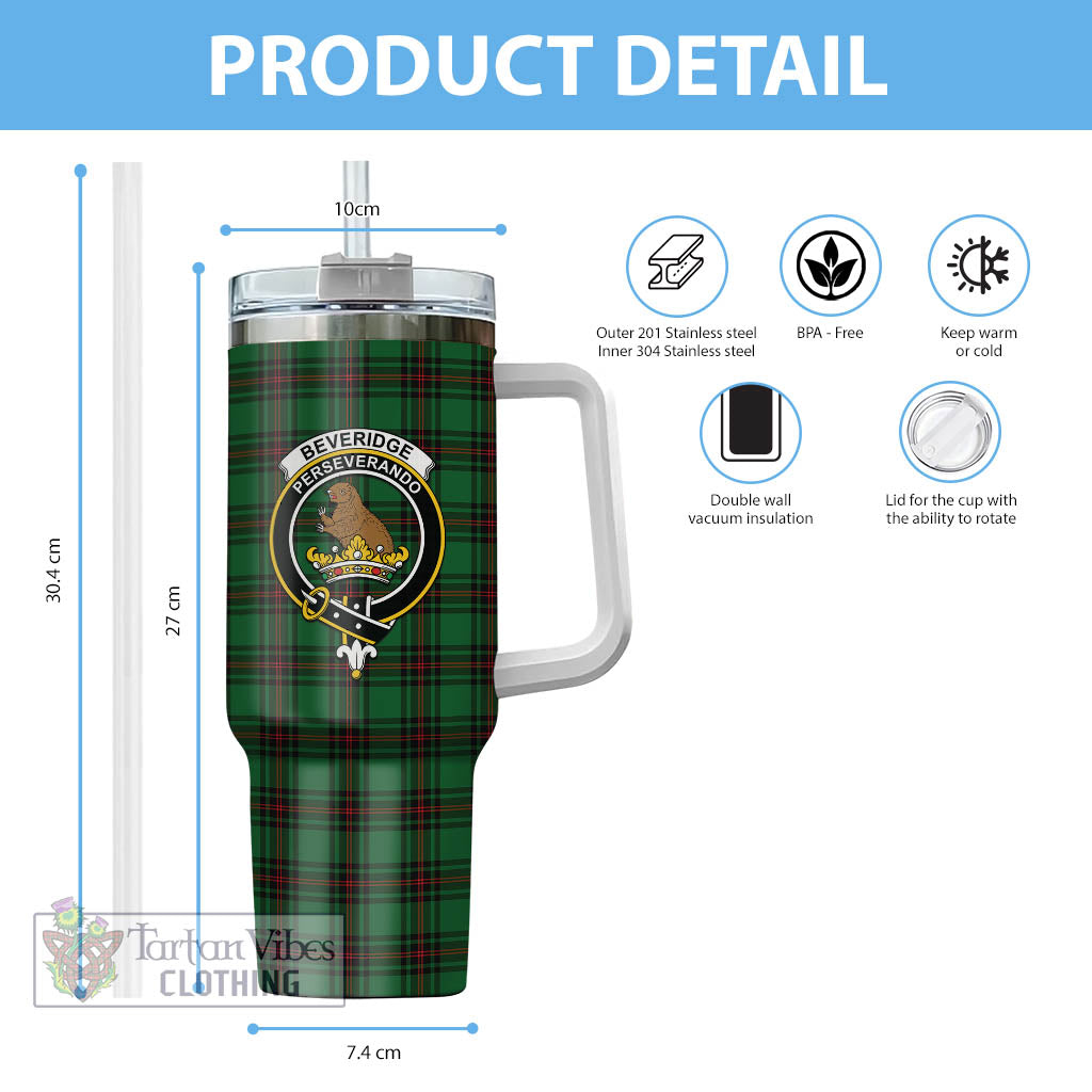 Tartan Vibes Clothing Beveridge Tartan and Family Crest Tumbler with Handle