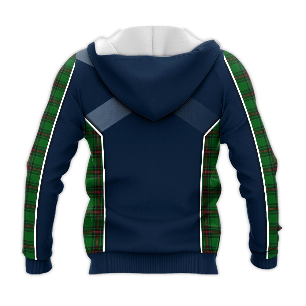 Tartan Vibes Clothing Beveridge Tartan Knitted Hoodie with Family Crest and Scottish Thistle Vibes Sport Style