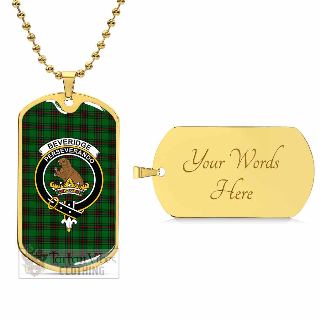 Tartan Vibes Clothing Beveridge Tartan Dog Tag Necklace with Family Crest