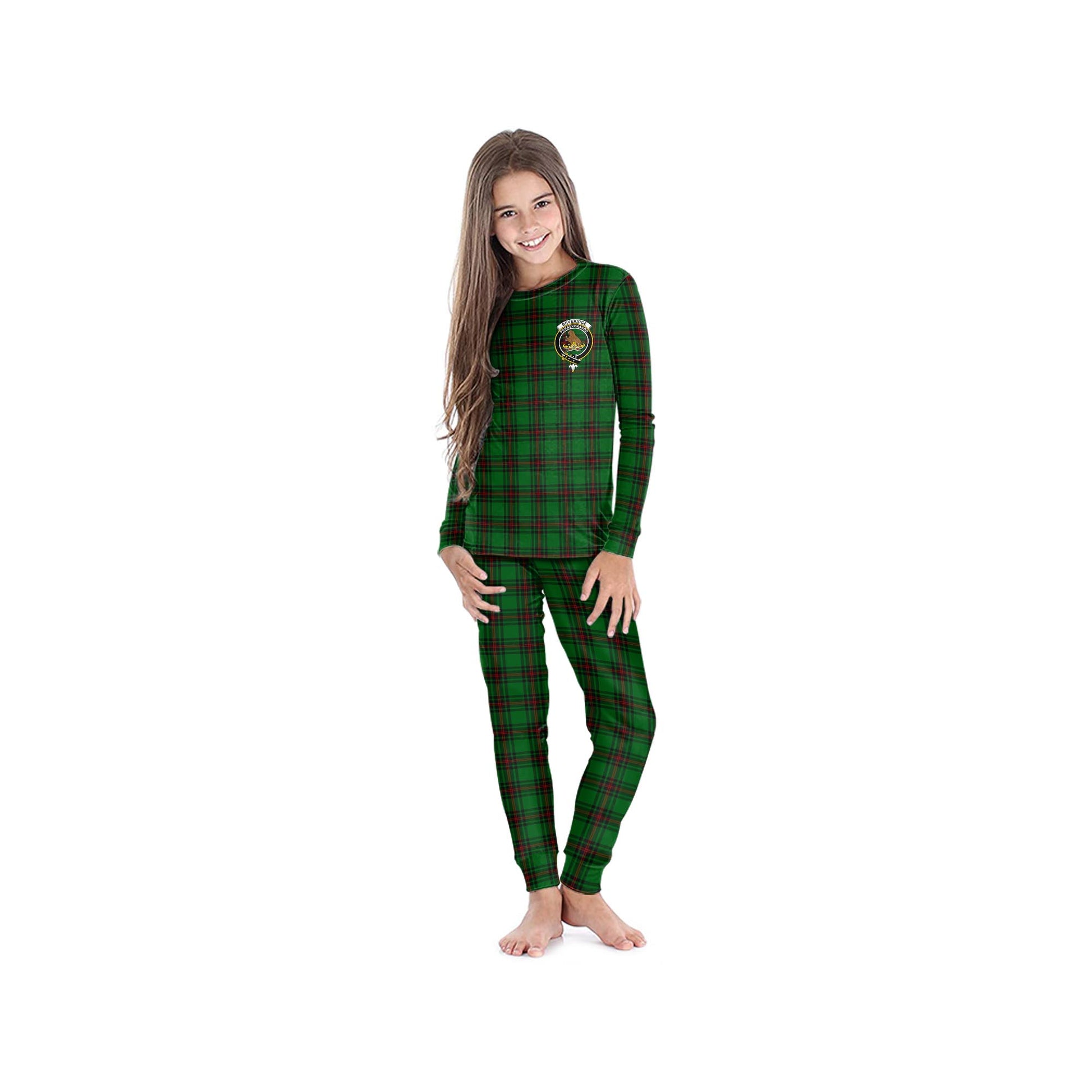 Beveridge Tartan Pajamas Family Set with Family Crest - Tartan Vibes Clothing