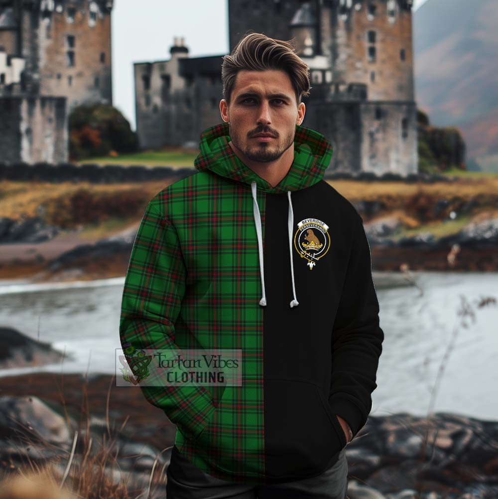 Tartan Vibes Clothing Beveridge Tartan Cotton Hoodie with Family Crest and Half Of Me Style