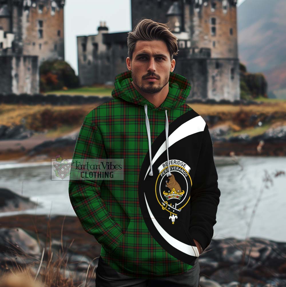 Tartan Vibes Clothing Beveridge Tartan Cotton Hoodie with Family Crest Circle Style