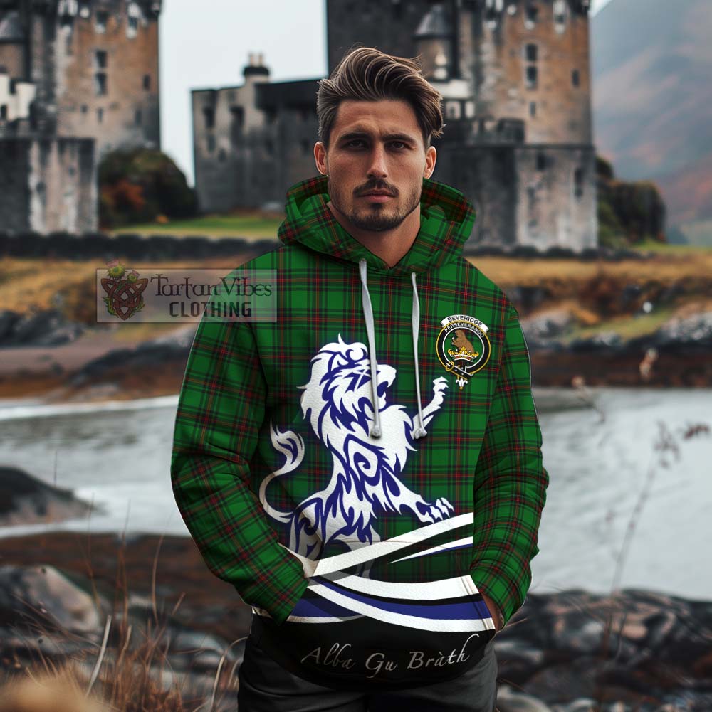 Tartan Vibes Clothing Beveridge Tartan Cotton Hoodie with Alba Gu Brath Regal Lion Emblem