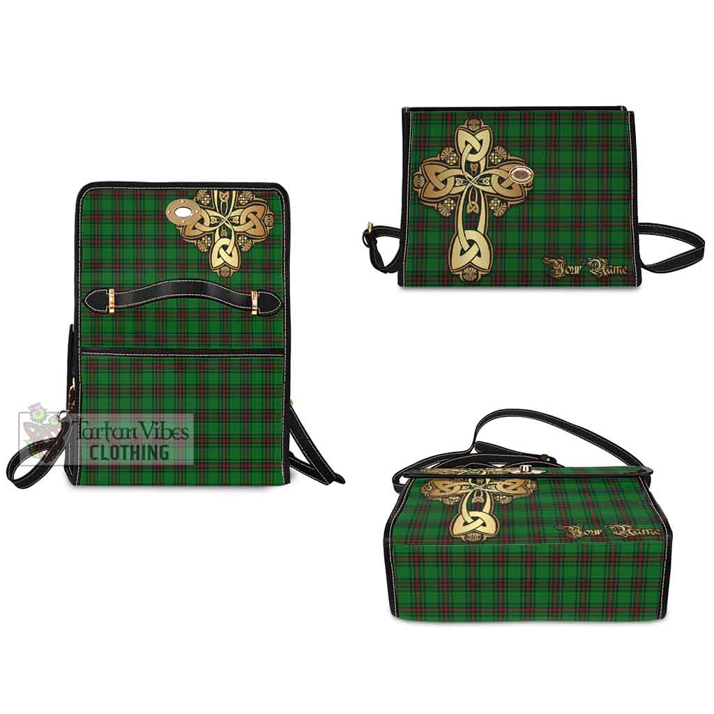 Tartan Vibes Clothing Beveridge Tartan Waterproof Canvas Bag Golden Thistle Celtic Cross Style