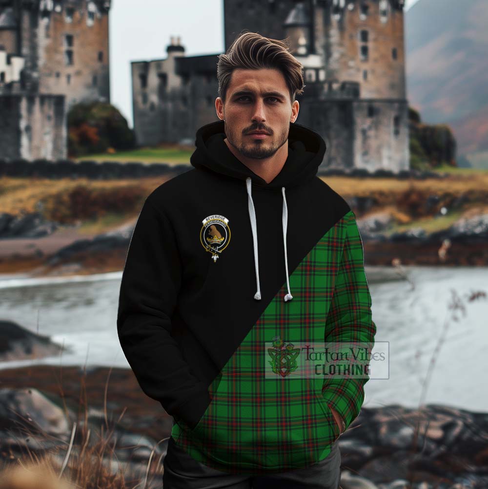 Tartan Vibes Clothing Beveridge Tartan Cotton Hoodie with Family Crest and Military Logo Style