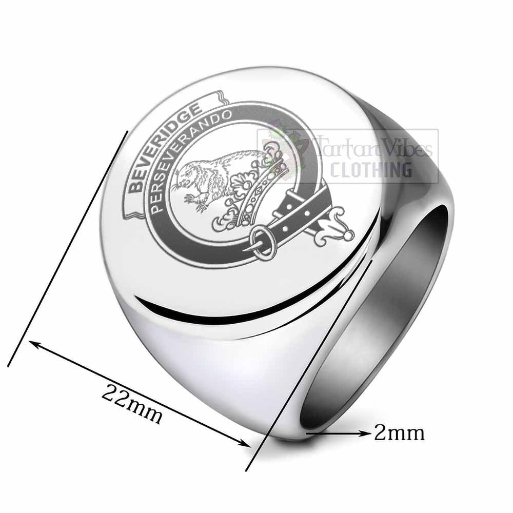 Tartan Vibes Clothing Beveridge Clan Crest Engraved Ring